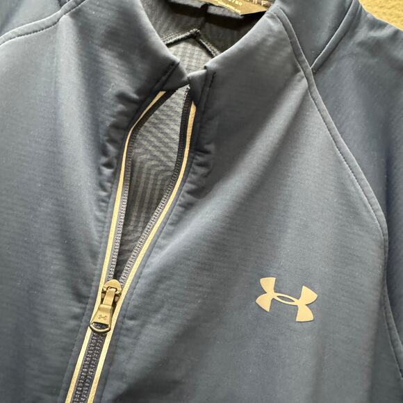 Under armour Golf Jacket Mens XL Blue ColdGear Loose Fit Full Zip Activewear - Picture 4 of 10
